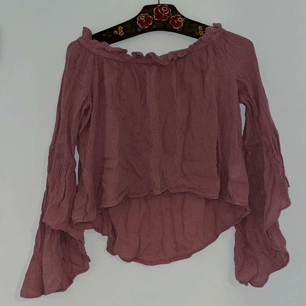 Flowing pink light linen summer top